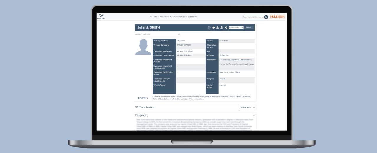 Comprehensive wealth intelligence